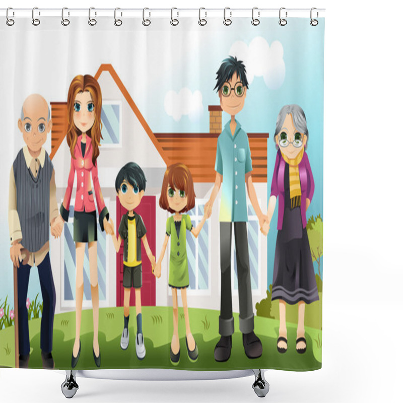 Personality  Multi Generation Family Shower Curtains