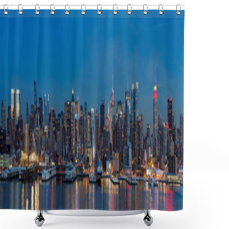 Personality  New York Midtown Panorama At Dusk Shower Curtains