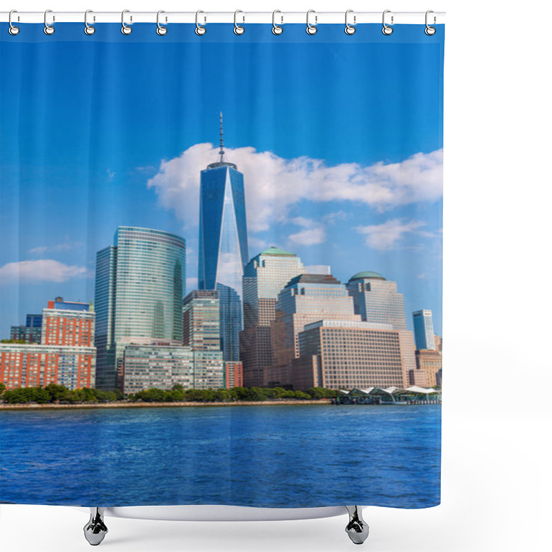 Personality  Manhattan Skyline New York Sunshine US Shower Curtains