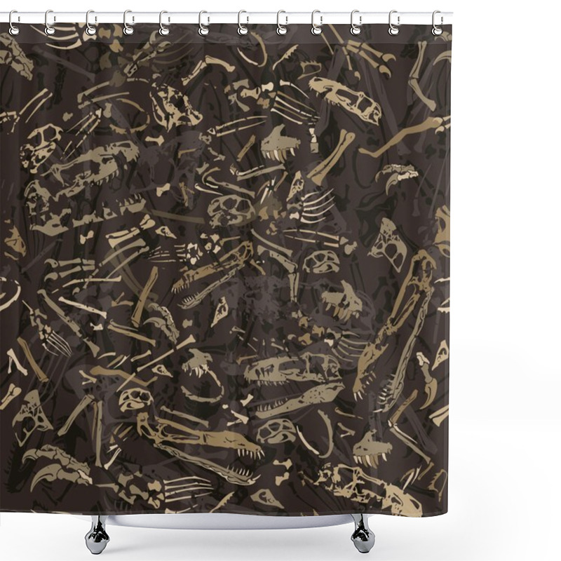 Personality  Seamless Dinosaur Bones Pattern Shower Curtains