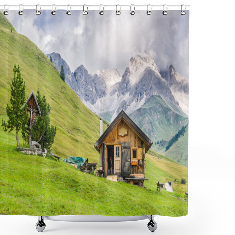 Personality  Fuciade Valley In The Dolomites Shower Curtains