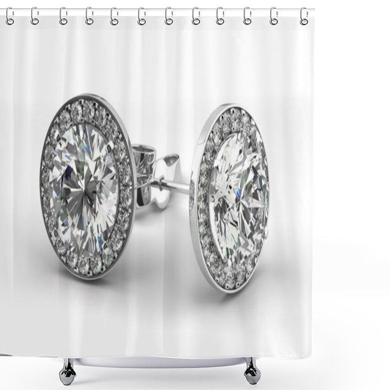 Personality  Diamond Earrings Shower Curtains