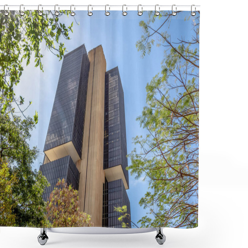 Personality  Brasilia, Brazil - Aug 27, 2018: Central Bank Of Brazil Headquarters Building - Brasilia, Distrito Federal, Brazil Shower Curtains