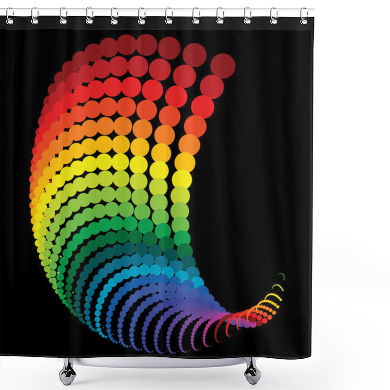 Personality  Abstract Rainbow Dots Shower Curtains