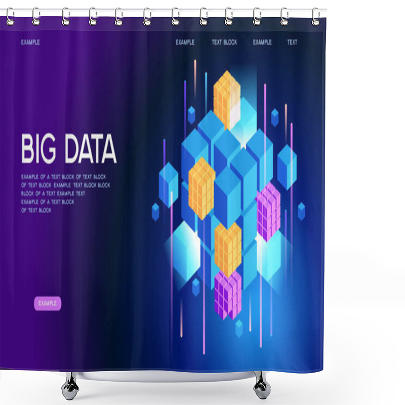 Personality  Big Data Web Banner Shower Curtains