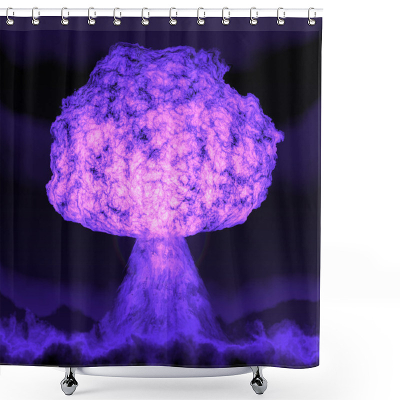 Personality  Powerful Explosion Of The Atomic Bomb At Night. Nuclear War. A H Shower Curtains