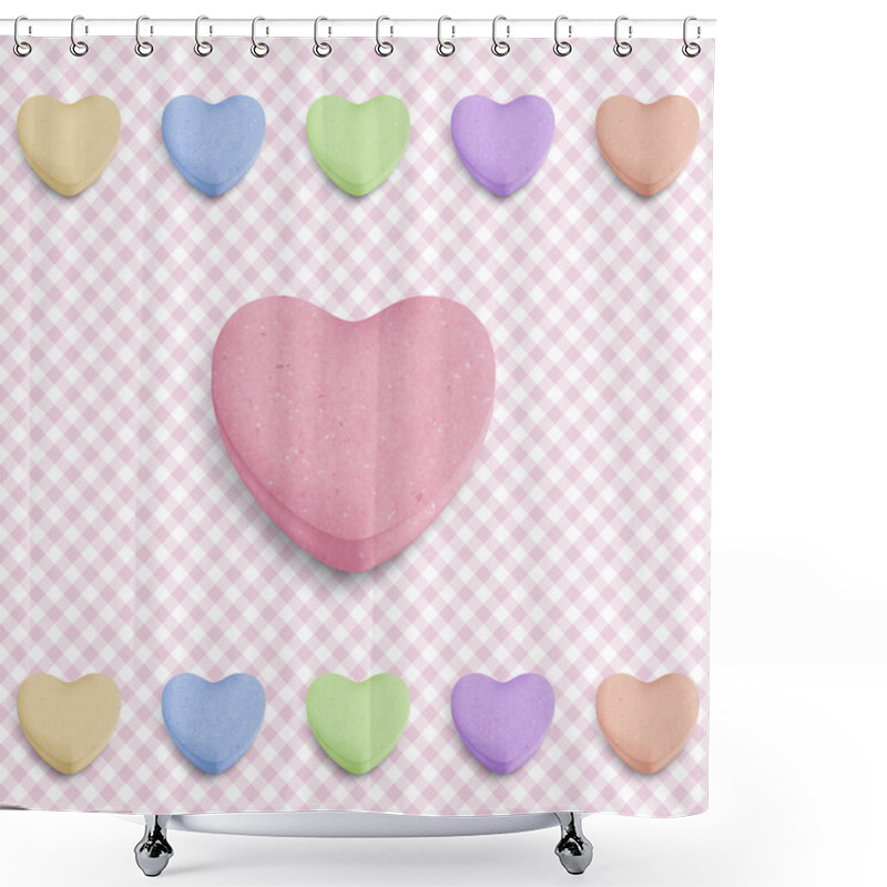 Personality  Pink Candy Heart Shower Curtains