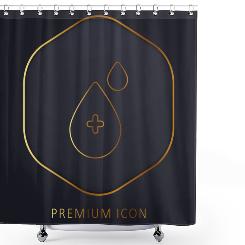 Personality  Blood Drop Golden Line Premium Logo Or Icon Shower Curtains