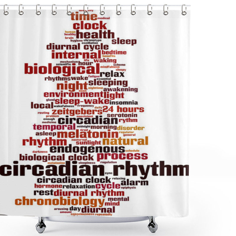 Personality  Circadian Rhythm Word Cloud Concept. Collage Made Of Words About Circadian Rhythm. Vector Illustration Shower Curtains