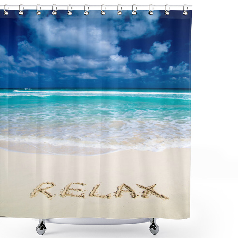 Personality  Relax On Beach Shower Curtains