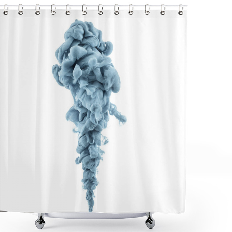 Personality  Close Up View Of Grey Ink Splash Isolated On White Shower Curtains