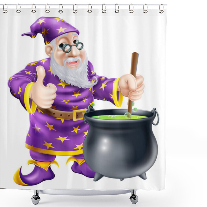 Personality  Wizard And Cauldron Shower Curtains