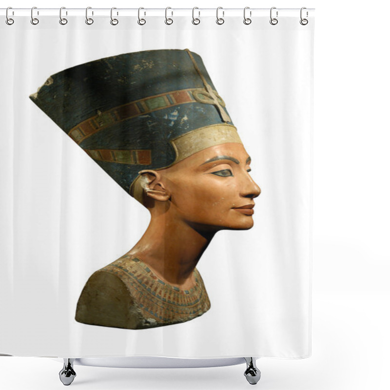 Personality  Queen Nefertiti Isolated On White Shower Curtains