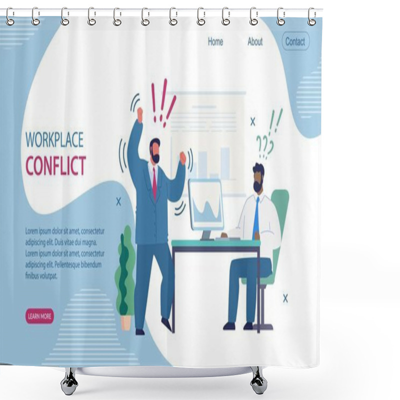 Personality  Poster Inscription Workplace Conflict Cartoon.  Shower Curtains