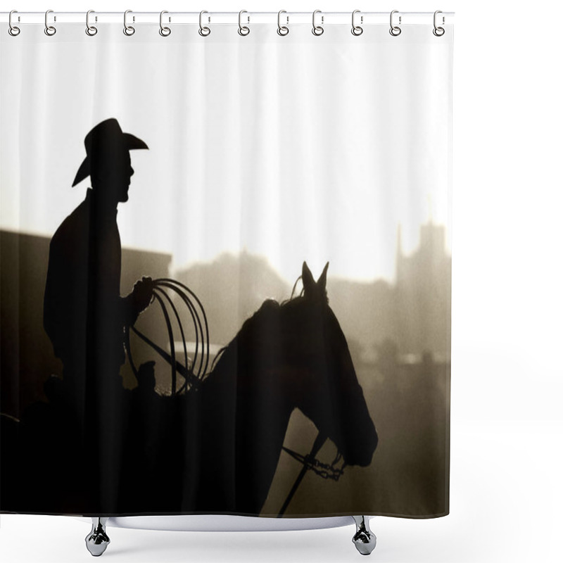 Personality  Cowboy At Rodeo - Slight Grain Shower Curtains