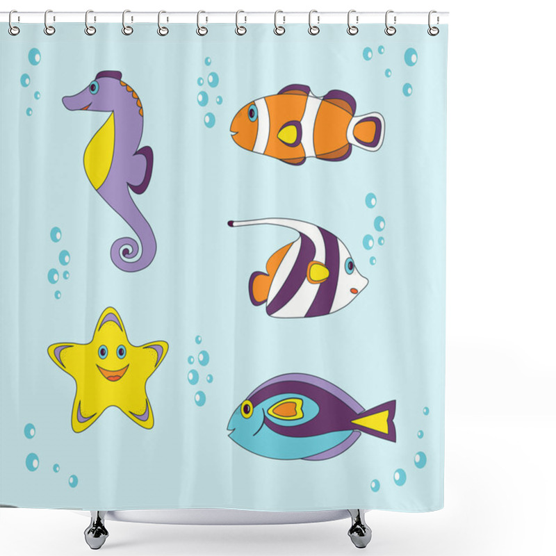 Personality  Small Fish Shower Curtains