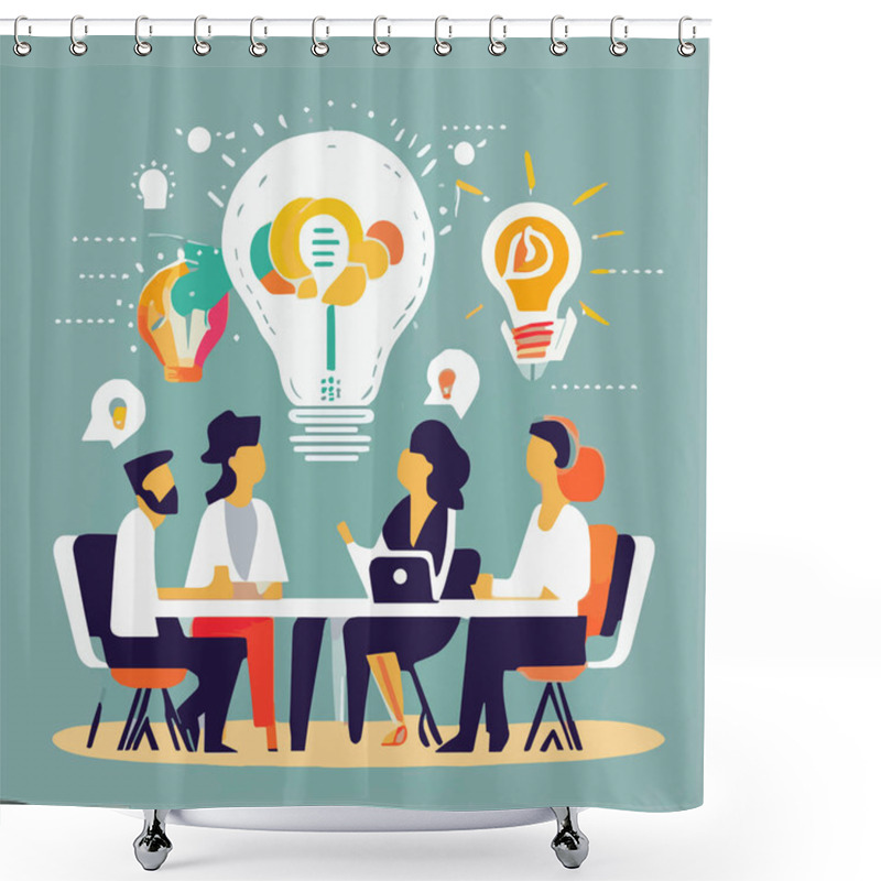 Personality  Bringing Minds Together In A Meeting, Where Ideas Spark And Innovation Takes Flight Shower Curtains