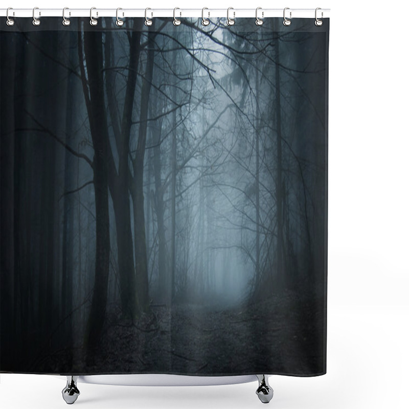 Personality  Dark Misty Spooky Forest Shower Curtains