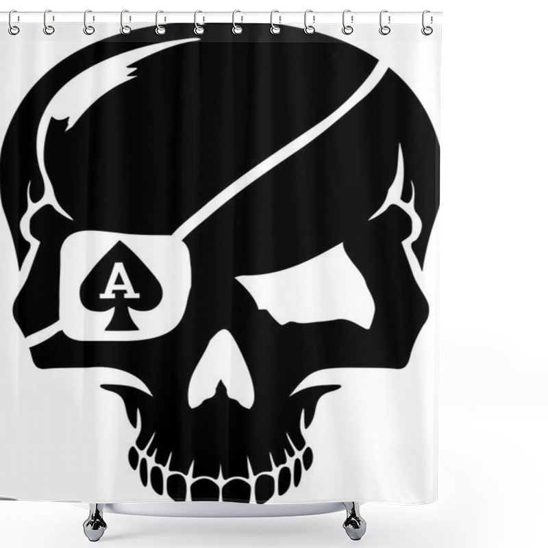 Personality  Skull With Poker Playing Cards Suits Ace Shower Curtains