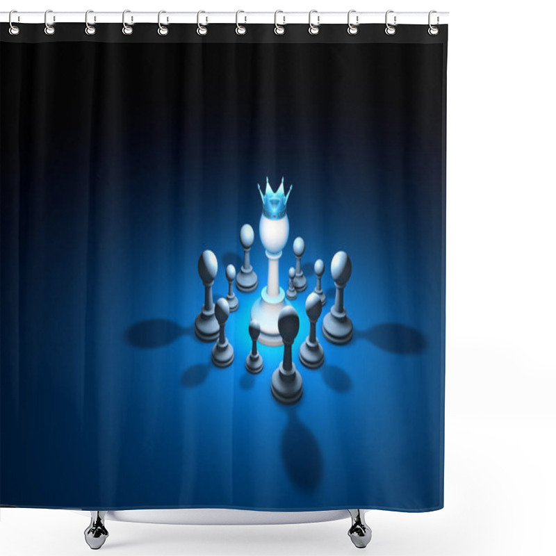 Personality  Strong Team. Leader (chess Metaphor). 3D Render Illustration. Fr Shower Curtains