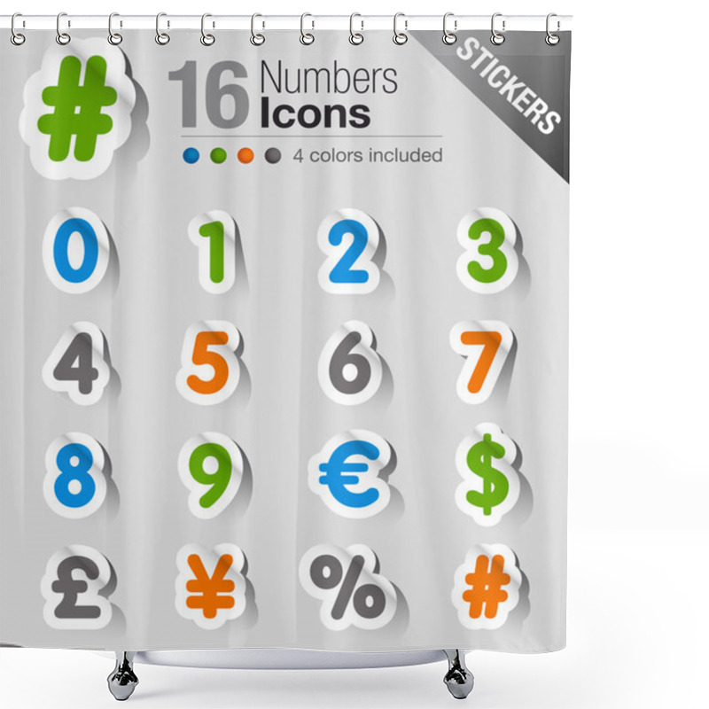 Personality  Stickers - Numbers Shower Curtains