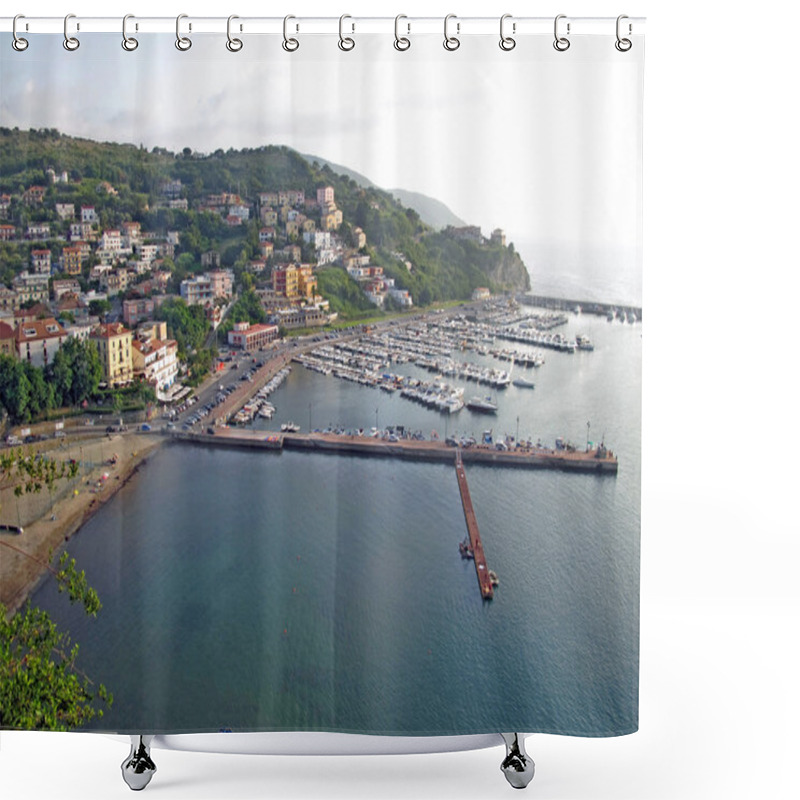 Personality  Scenic View Of The Port Of Agropoli In Italy Shower Curtains