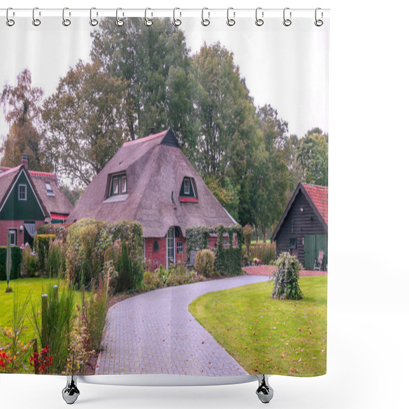 Personality  Giethoorn, Village Of Holland With Canals And Rural Houses On A Cloudy Day Shower Curtains