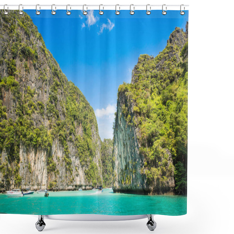 Personality  Tropical Island Phi-Phi, Krabi Province, Thailand. Archipelago In The Andaman Sea, The Most Beautiful In The World, Attracts Millions Of Tourists Shower Curtains