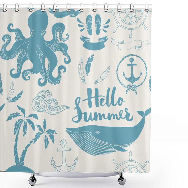 Personality  Seamless Ocean Art Pattern Shower Curtains