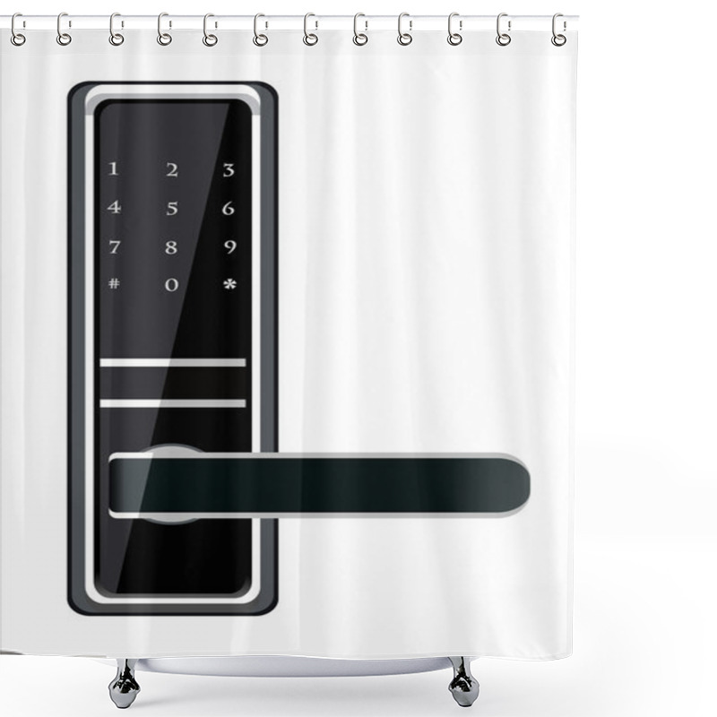 Personality  Door Handle Electronic Lock Shower Curtains