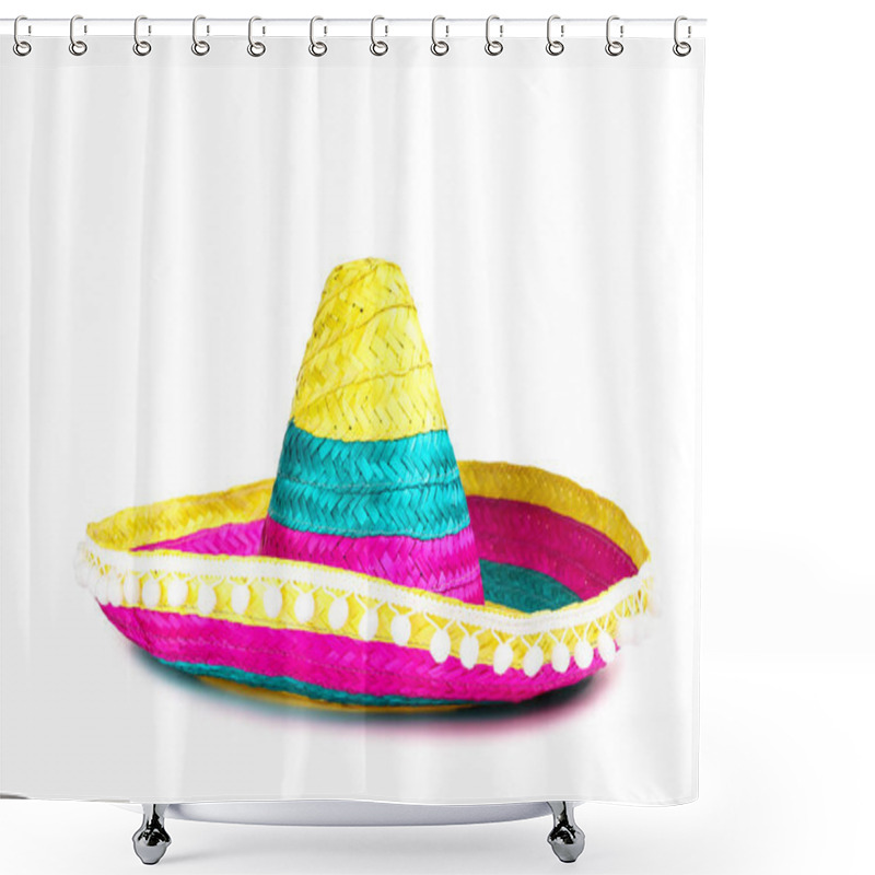 Personality  Mexican Hat Isolated On White Background Shower Curtains