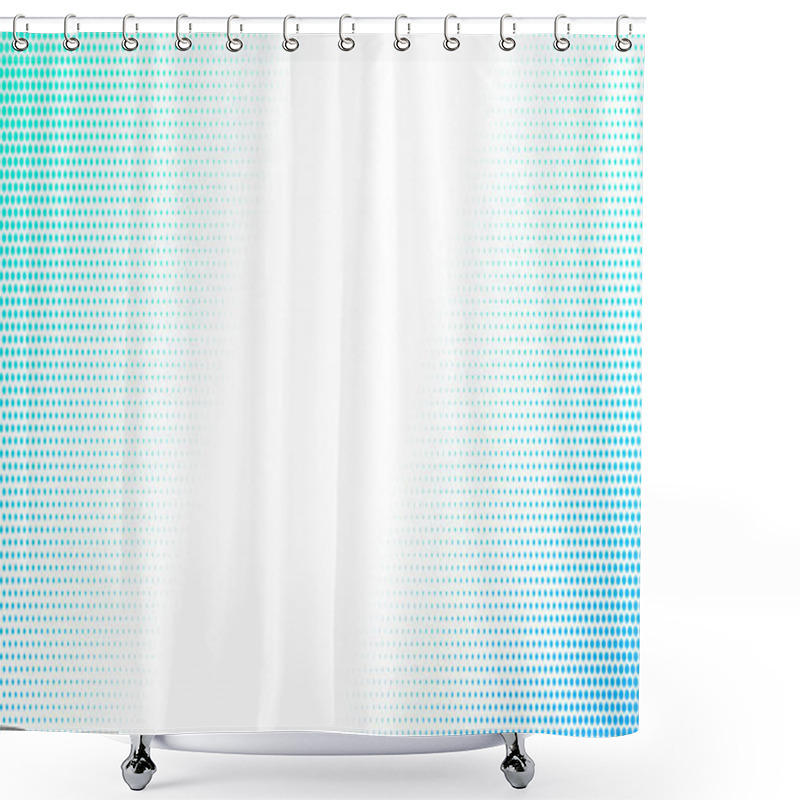 Personality  Halftone Blue Dotted Background. Abstract Vector Gradient Dotted Textured Corners Shower Curtains