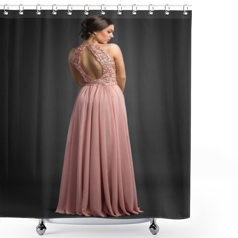 Personality  Woman In Elegant Long Dress Shower Curtains