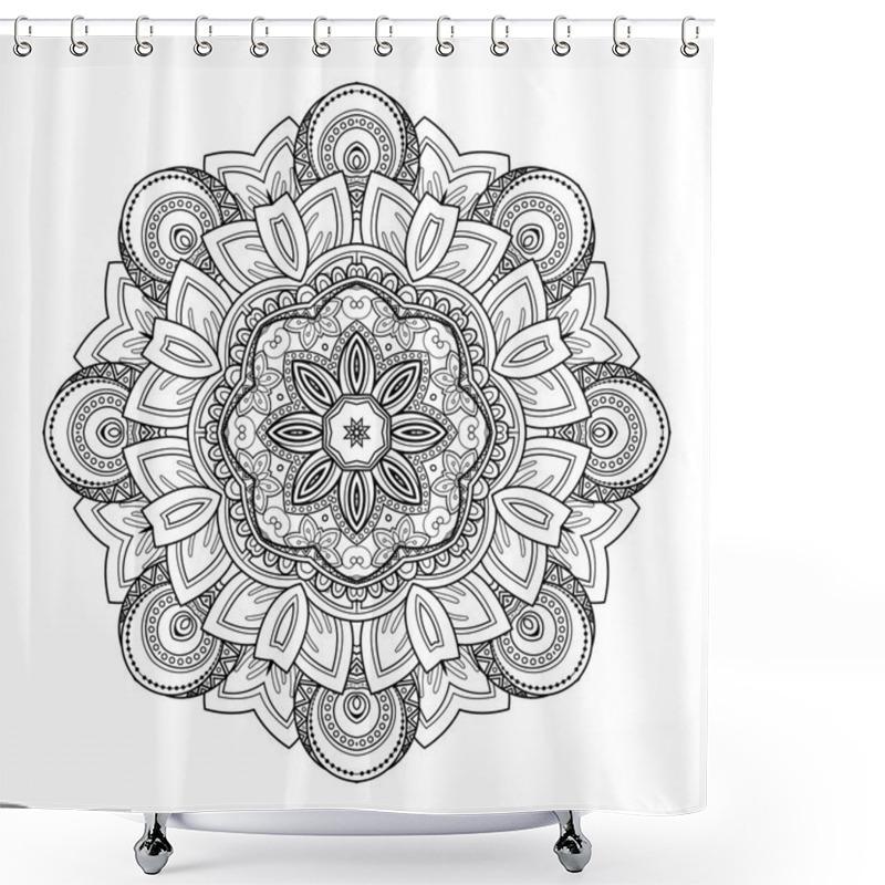 Personality  Beautiful Deco Black Mandala Shower Curtains