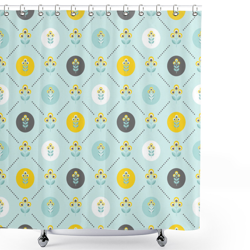 Personality  Seamless Floral Pattern With Abstract Flowers Shower Curtains