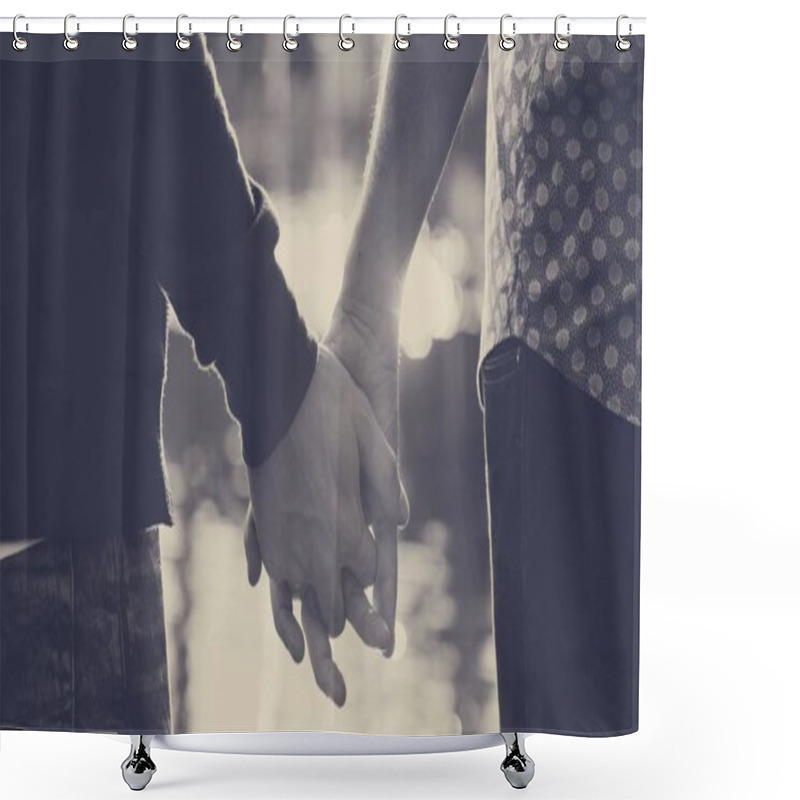 Personality  Gay Couple Holding Hands Shower Curtains