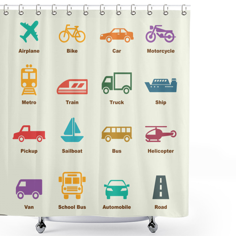 Personality  Transportation Elements Shower Curtains