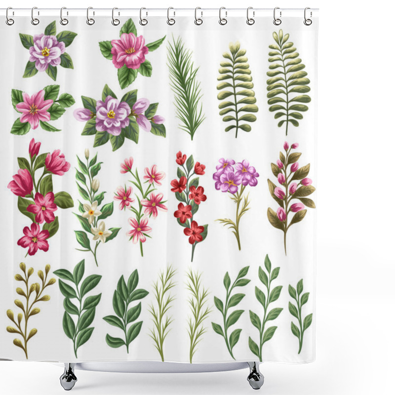 Personality  Flowers and leaves shower curtains