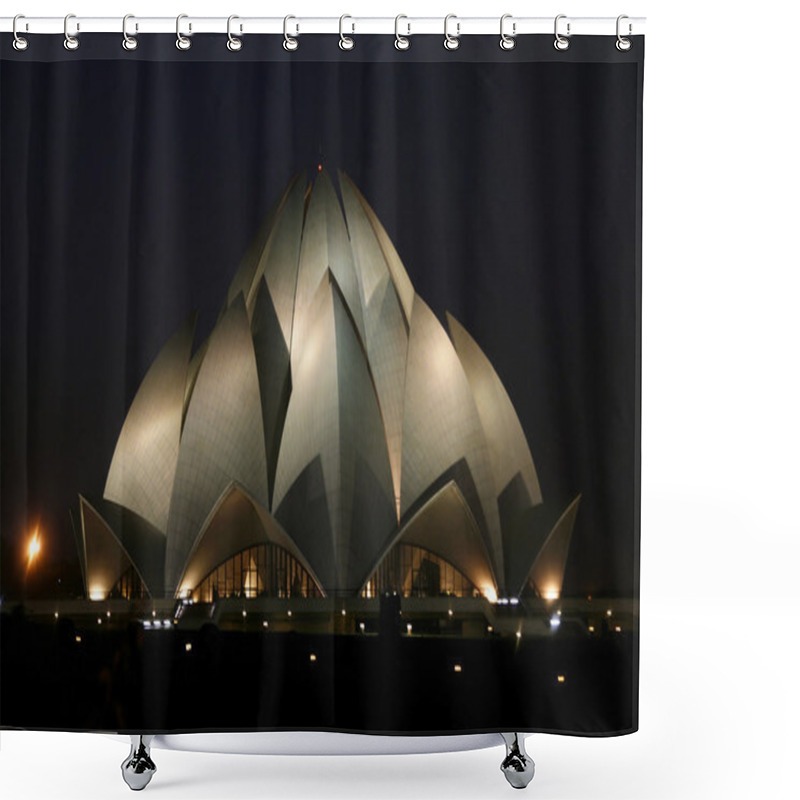 Personality  Lotus Temple At Night, Delhi, India Shower Curtains