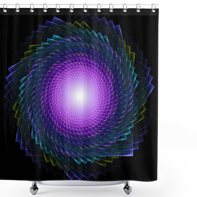 Personality  3D Surreal Illustration. Sacred Geometry. Mysterious Psychedelic Relaxation Pattern. Fractal Abstract Texture. Digital Artwork Graphic Astrology Magic Shower Curtains