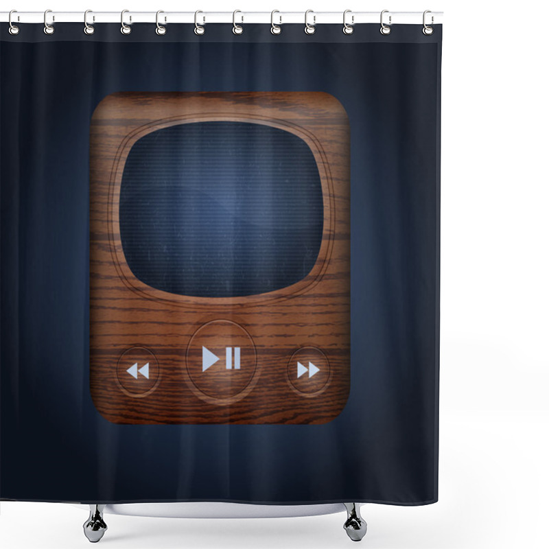 Personality  Vector Retro Web Player. Shower Curtains