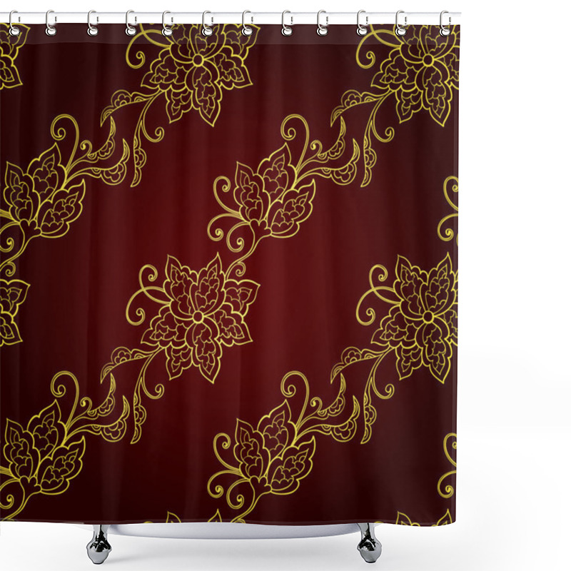 Personality  Seamless Floral Pattern Shower Curtains