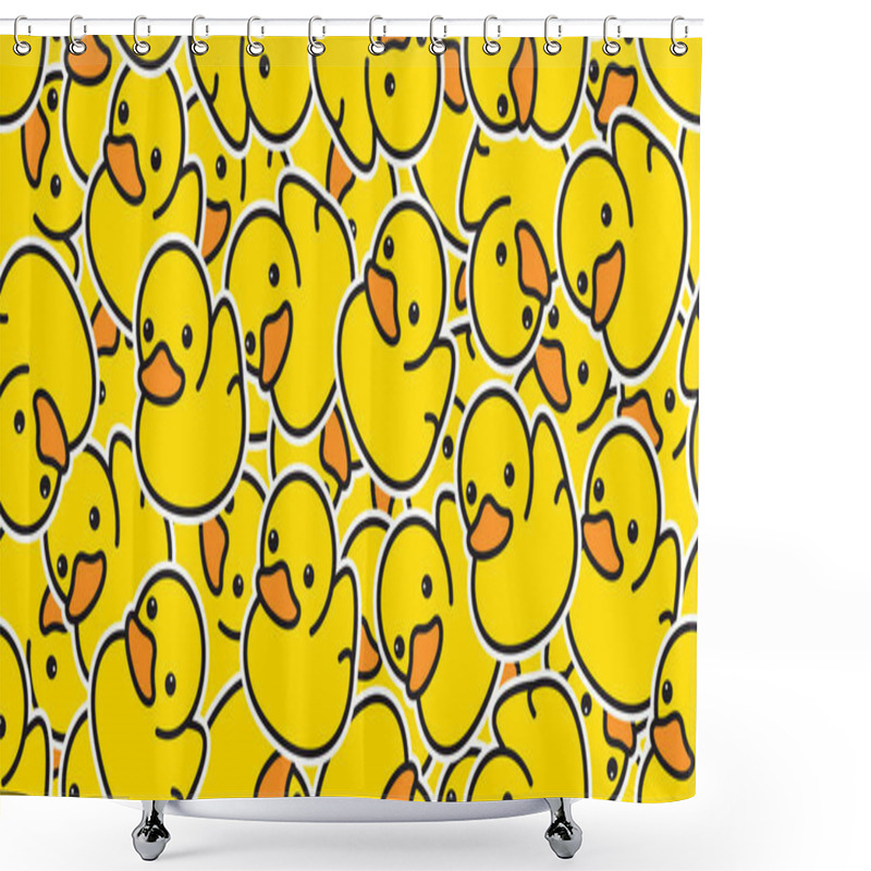 Personality  Duck Seamless Pattern Vector Rubber Ducky Isolated Cartoon Illustration Bird Bath Shower Repeat Wallpaper Tile Background Gift Wrap Paper Yellow Shower Curtains