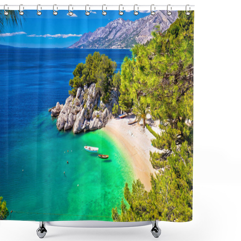 Personality  Idyllic Beach Punta Rata In Brela Aerial View Shower Curtains