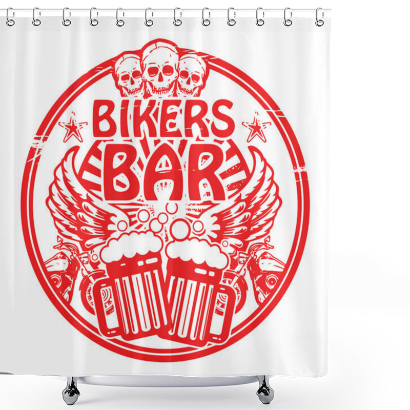 Personality  Bikers Bar Stamp Shower Curtains