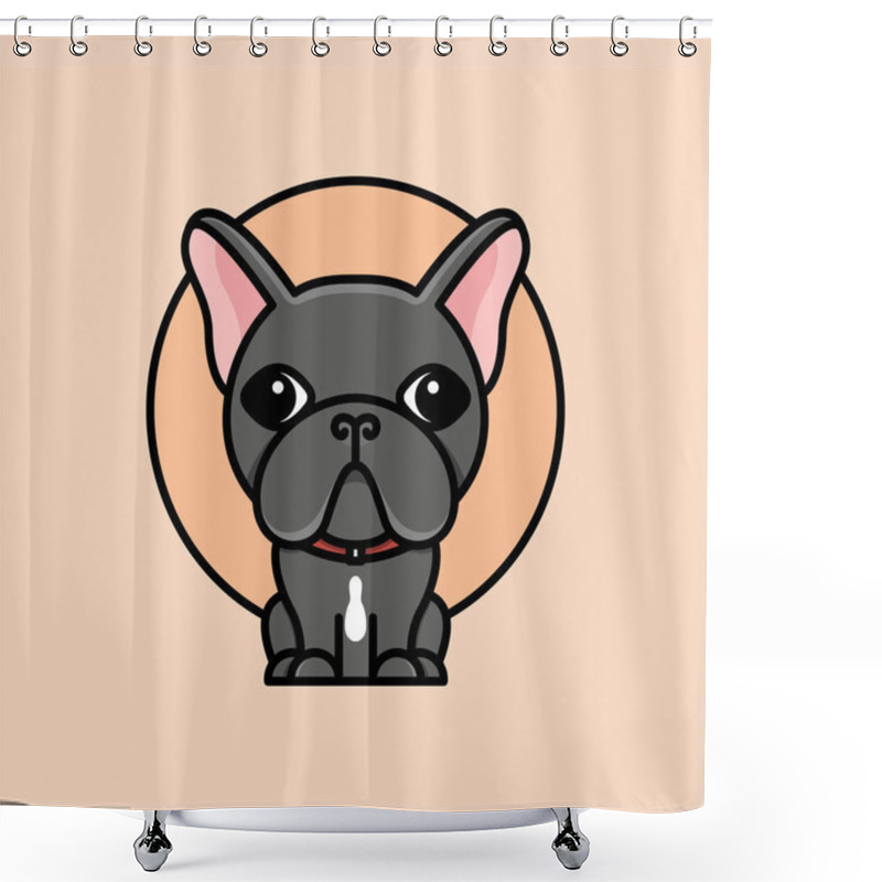 Personality  Mascot Cartoon French Dog Logo Inspiration Shower Curtains