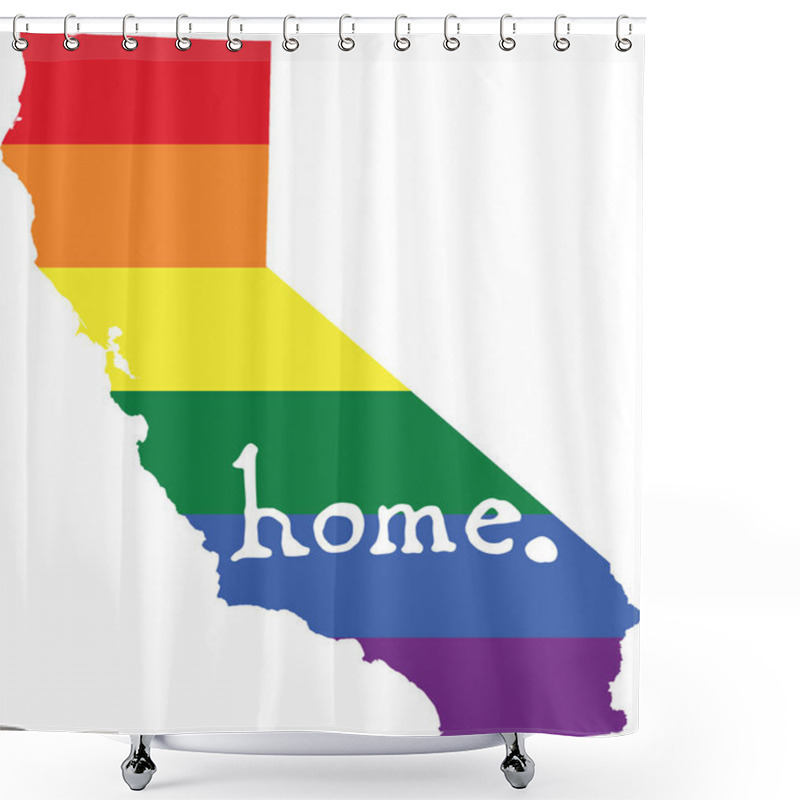 Personality  California Home Gay Pride Vector State Sign Shower Curtains