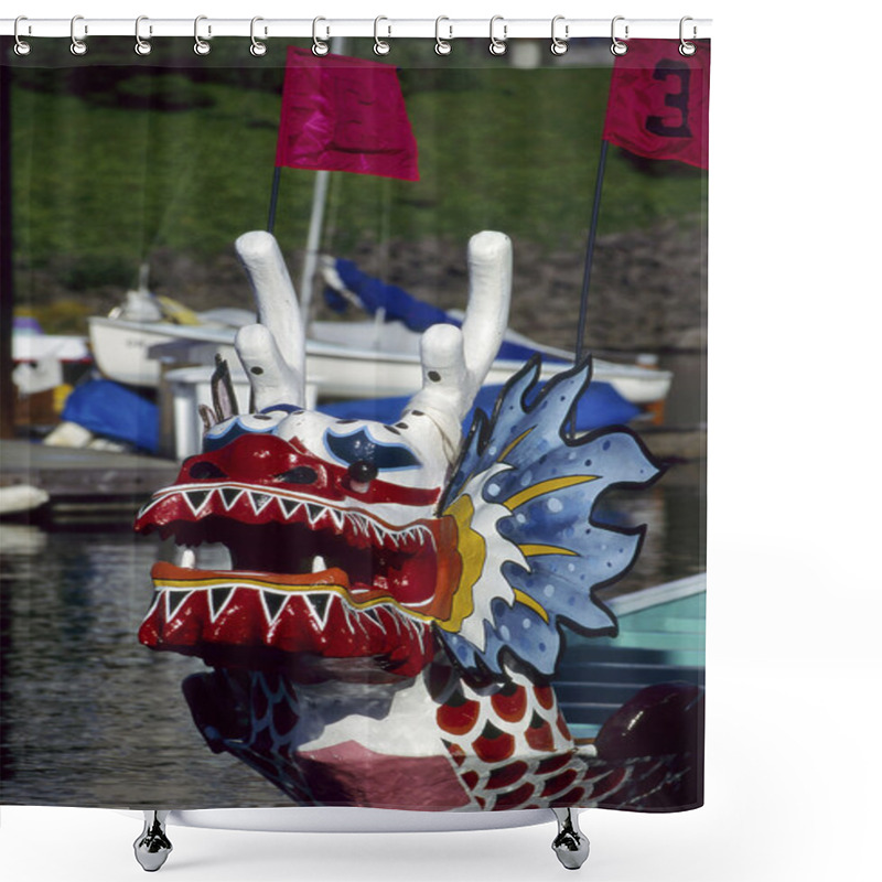 Personality  Dragon Boat Head Shower Curtains