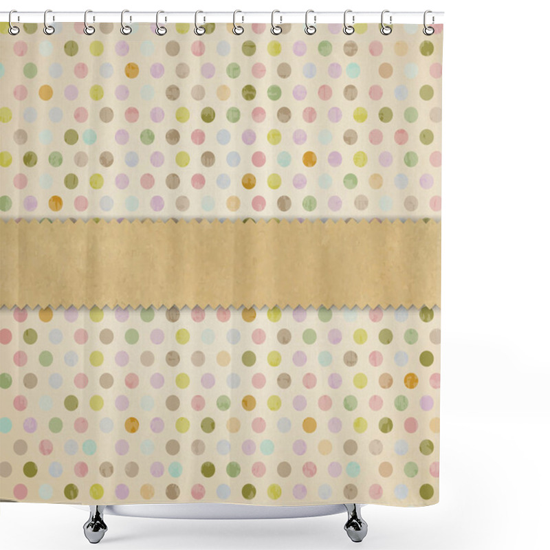 Personality  Retro Texture With Paper Ribbon Shower Curtains