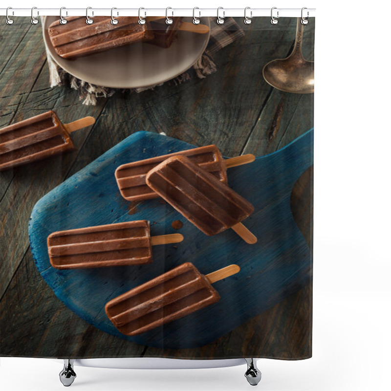 Personality  Homemade Cold Chocolate Fudge Popsicles Shower Curtains